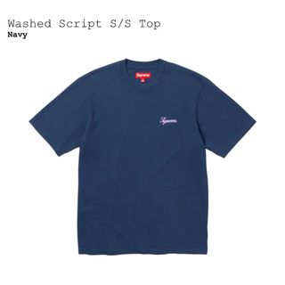 Supreme Washed Script S/S Top Tシャツ ネイビー