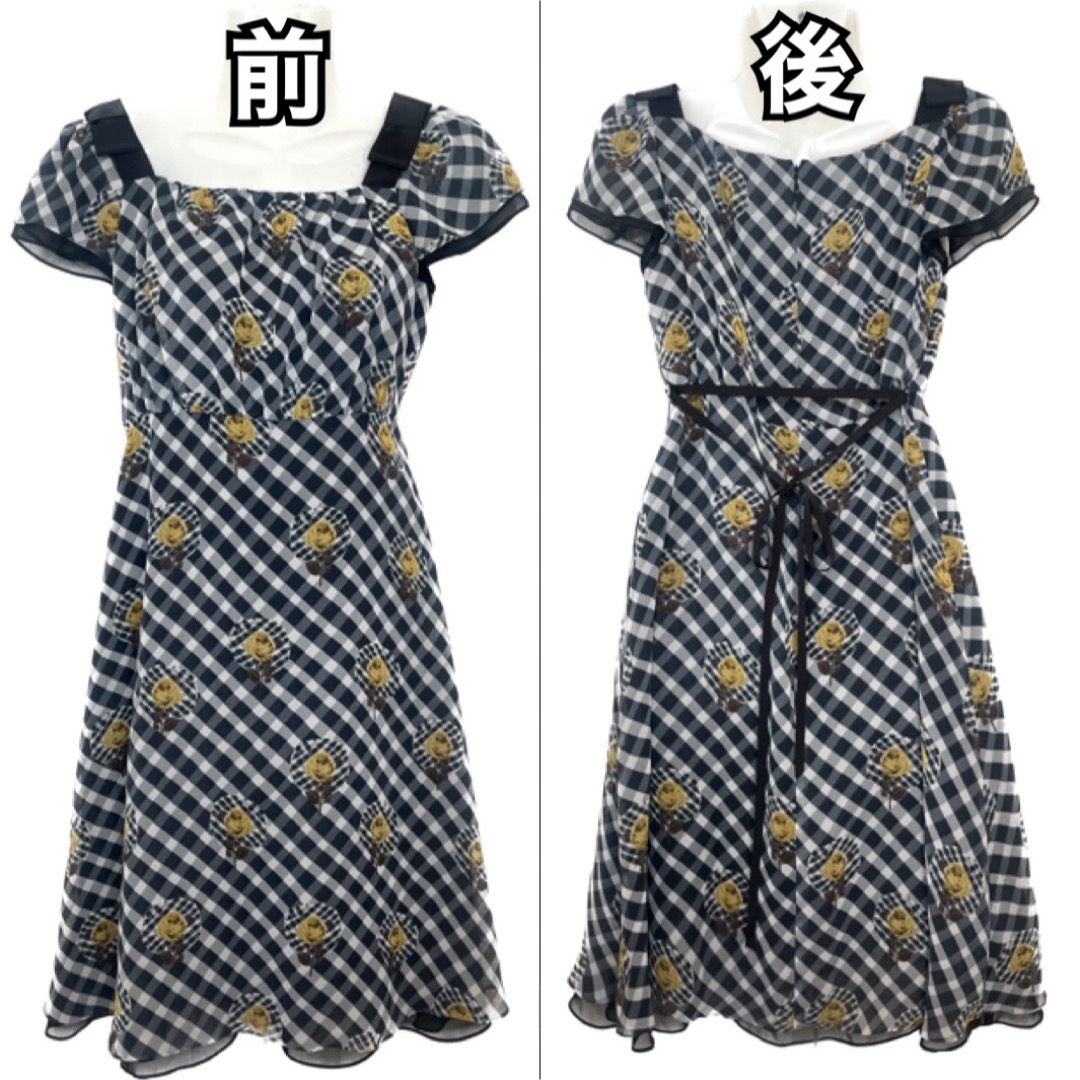 M'S GRACY - M's GRACY エムズグレイシー チェック柄 ワンピース リボン 38