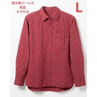 MOMOTARO JEANS - 新品タグ付き 桃太郎ジーンズ  オリジナル家紋 ジャガードシャツ 40 赤