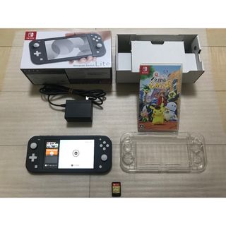 ニンテンドースイッチ(Nintendo Switch)の✨美品Switch Liteグレー完品＋帰って来た名探偵ピカチュウ✨保護ケース付(携帯用ゲーム機本体)