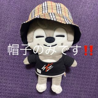 ストレイキッズ(Stray Kids)のぬいぐるみ用　ハット　バケットハット　帽子　リバーシブル　20cm(アイドルグッズ)