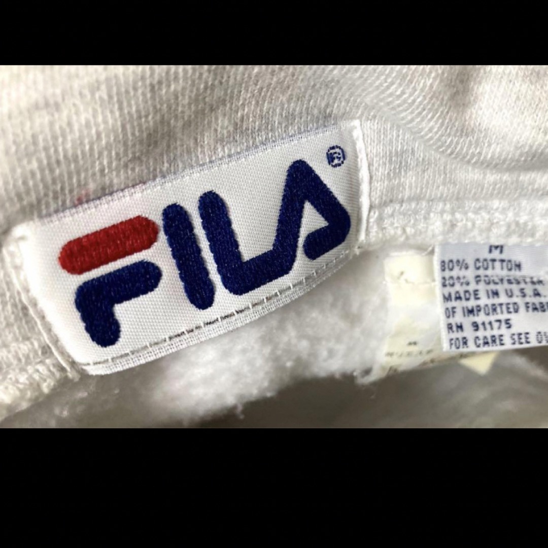 90s FILA フィラ 刺繍ロゴ ハーフジップスウェット トレーナー USA製