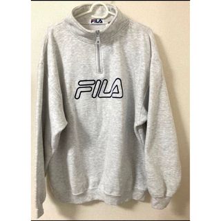 激レア 90s FILA トレーナー クルーネック スウェット 刺繍ロゴ 黄色