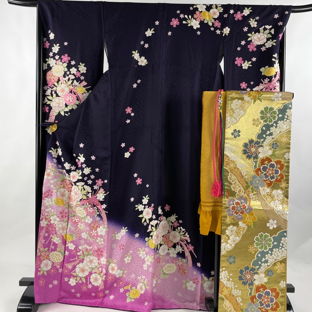 振袖 身丈171cm 裄丈68cm L 正絹 美品 秀品