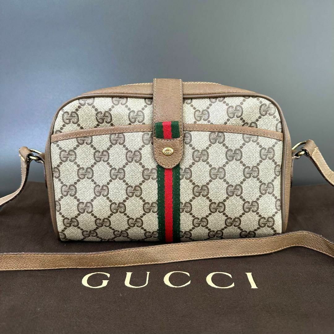 Gucci - グッチ GUCCI ショルダーバッグ GG シェリーライン ブラウン