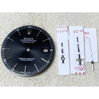 ロレックス(ROLEX)の希少 純正 美品 ロレックス デイトジャスト 黒文字盤 3針 セット 腕時計(その他)