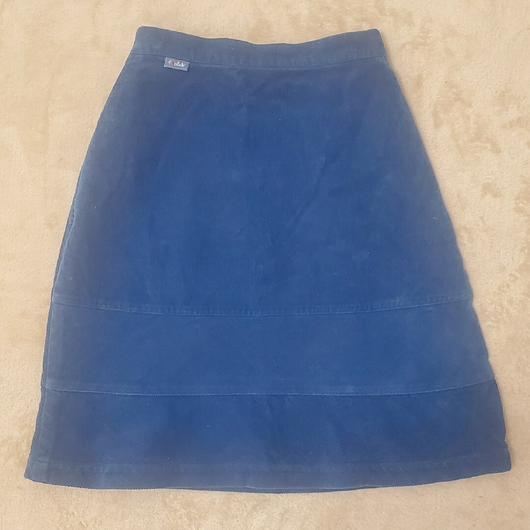 ファミリア familiar 青 スカート 140サイズ コーデュロイ キッズ/ベビー/マタニティのキッズ服女の子用(90cm~)(スカート)の商品写真