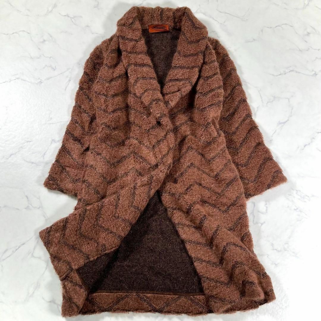 【極美品】MISSONI ミッソーニ シェブロン柄ニットロングコート ガウン | フリマアプリ ラクマ