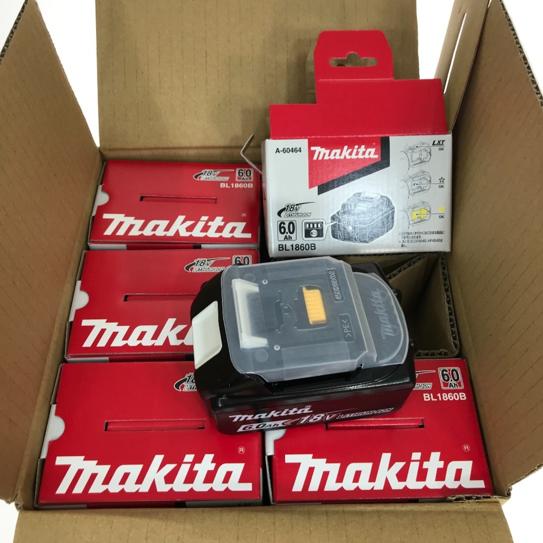 ##MAKITA マキタ 18v 6.0Ah リチウムイオンバッテリ BL1860B 5個セット 純正バッテリ 2