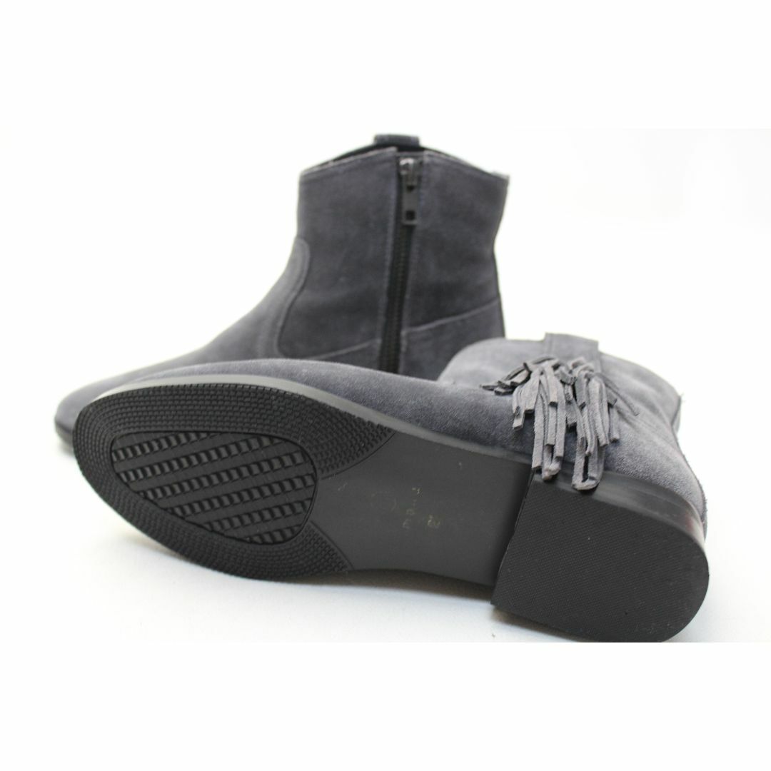 MANU マニュ 本革フリンジショートブーツ(22.5ｃｍ)美品 レディースの靴/シューズ(ブーツ)の商品写真