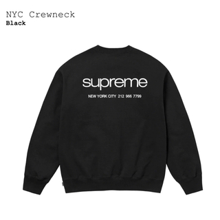 シュプリーム(Supreme)のSupreme NYC Crewneck スウェット BLACK黒 M 新品(スウェット)