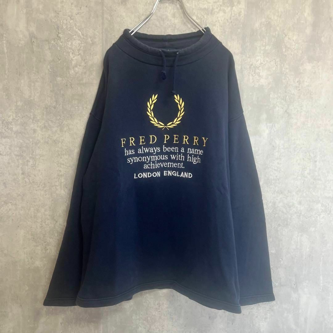 美品】Fred Perry フレッドペリー モックネック スウェット 刺繍-