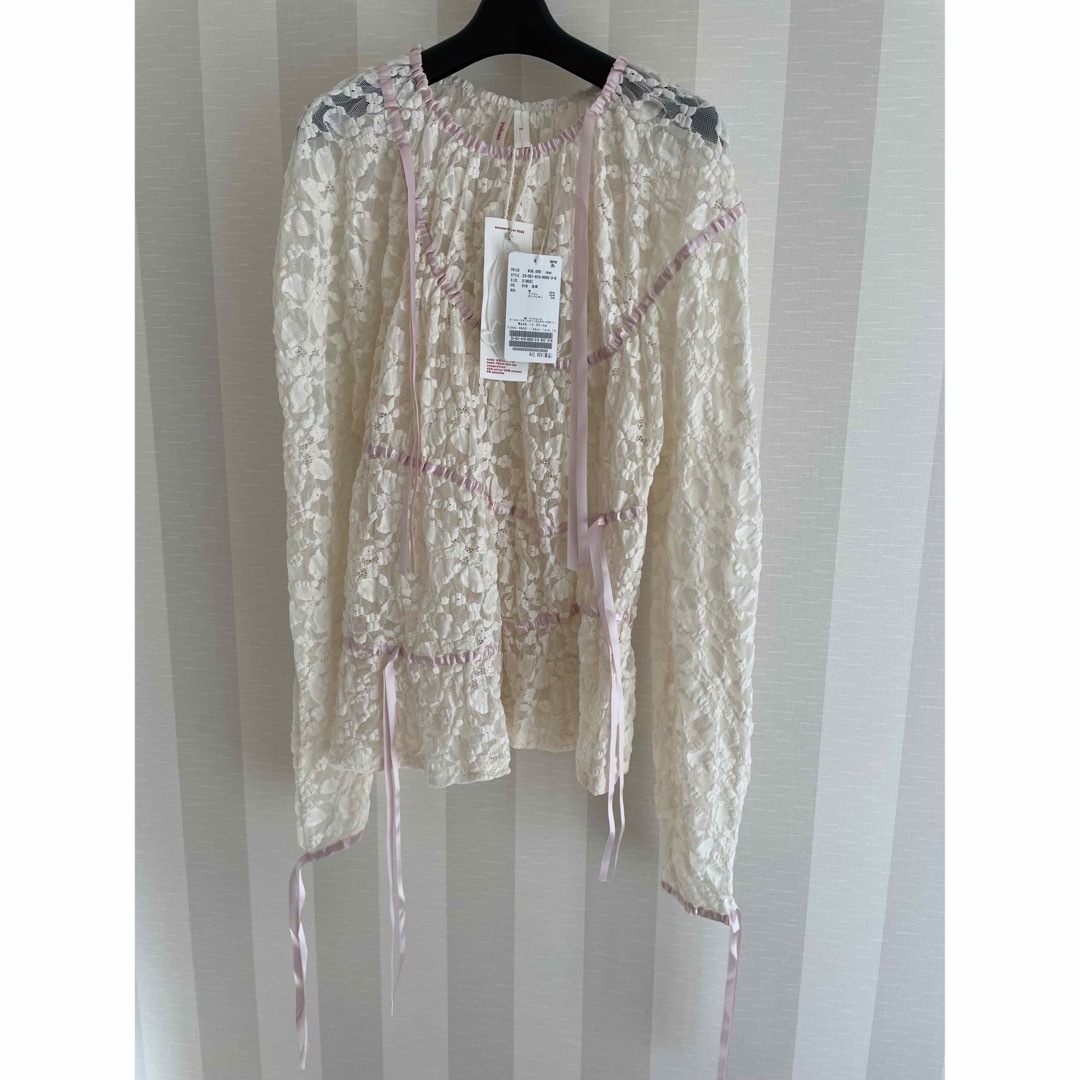 【YUHAN WANG/ユハン ワン】ribbon lace top