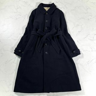 美品 nest Robe S/Sウールメルトンワンピース チャコール ゆったり