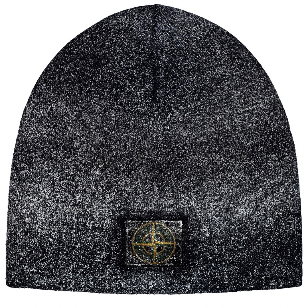 Supreme stone island black beanie