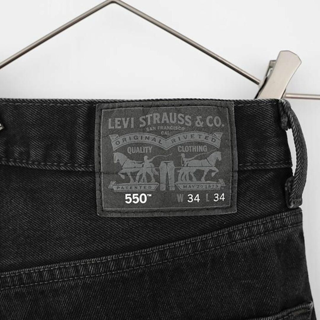 W34 Levi's リーバイス550 ブラックデニム バギーパンツ ワイド 黒