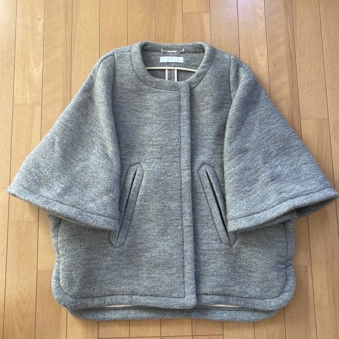 クロエ 高級 ポンチョ ショートコート ノーカラージャケット 美 クロエ 高級 ポンチョ ショートコート ノーカラージャケット 美