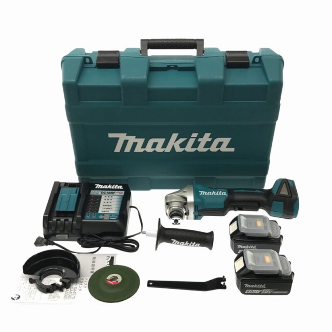 ☆未使用品☆makita マキタ 18V 100mm 充電式ディスクグラインダー GA408DRGX バッテリー2個(6.0Ah) 充電器 ケース付 コードレス 79210 2