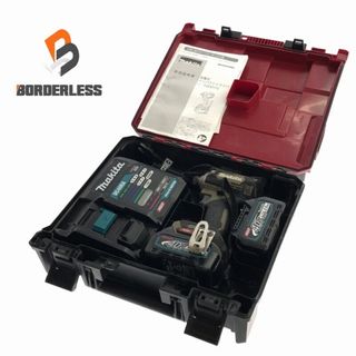 マキタ(Makita)の☆中古品☆ makita マキタ 40Vmax 充電式インパクトドライバー TD001GRDXO オリーブ バッテリー2個(2.5Ah) 充電器 ケース付 79357(工具)