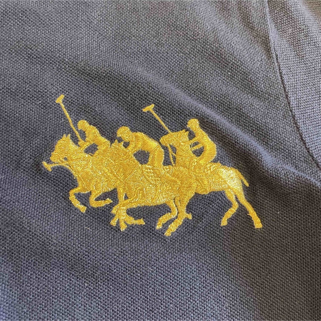 Ralph Lauren(ラルフローレン)のラルフローレン　長袖ポロシャツ　トリプルポニー刺繍 ゴールド ハーフボタン　M レディースのトップス(ポロシャツ)の商品写真