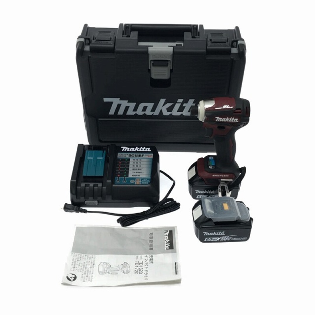 工具☆長期保管品 極美品☆ makita マキタ 18V 充電式インパクトドライバ TD172DGXAR バッテリー2個付き 充電器付き 80315