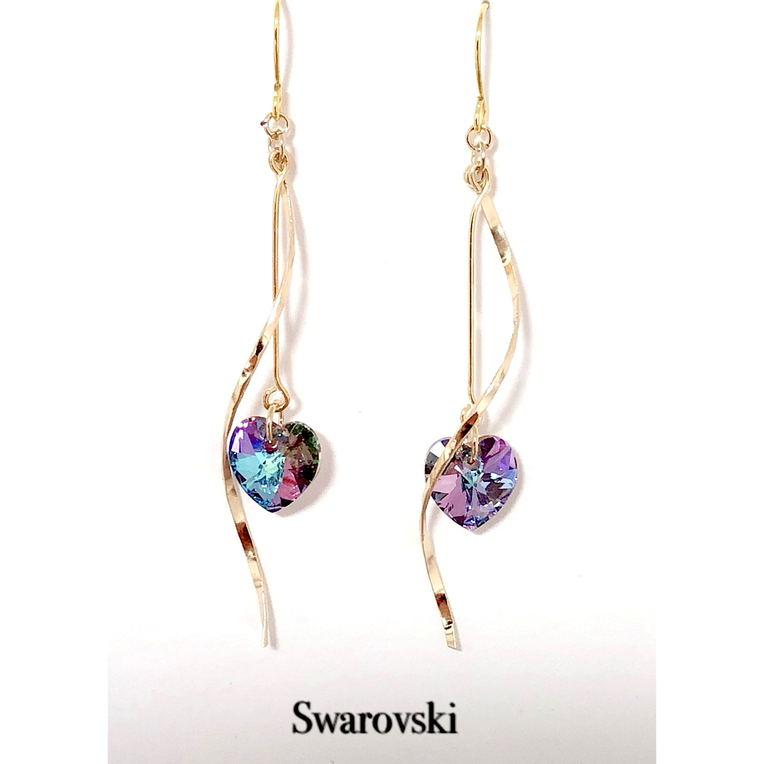 スワロフスキー SWAROVSKI イヤリング ハート 4連-