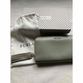 フルラ(Furla)のFURLA 長財布　緑系グレー　袋、箱付き(財布)