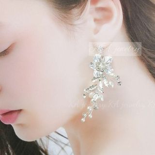 ❄sシルバー ピアス(イヤリング)☆ブライダル 結婚式 ウェディングアクセサリー(その他ドレス)