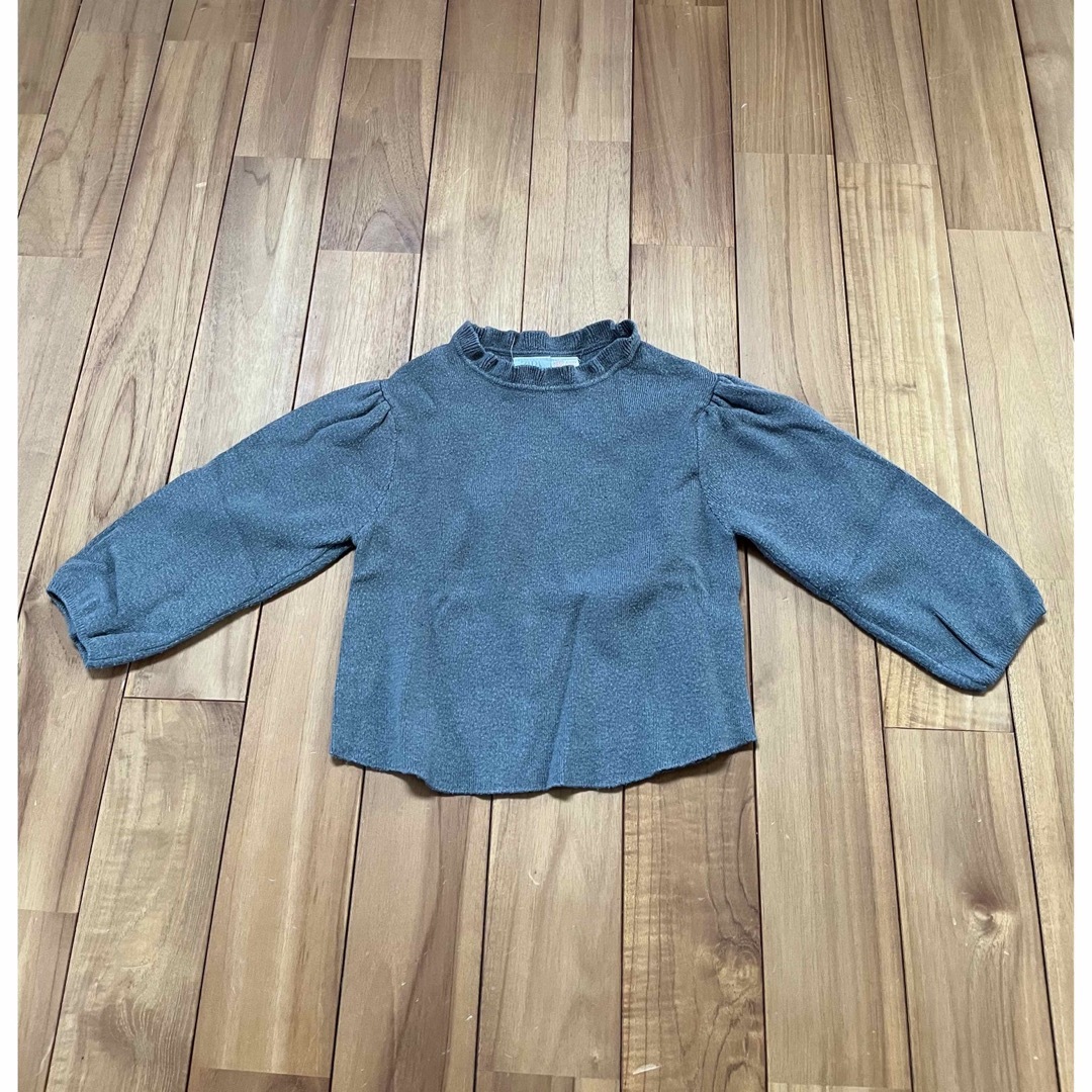 ZARA KIDS(ザラキッズ)のZARA グリーンニット キッズ/ベビー/マタニティのキッズ服女の子用(90cm~)(ニット)の商品写真