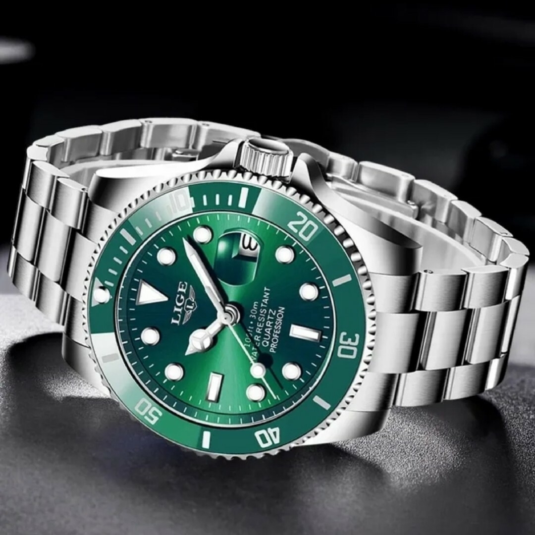 未使用品　販売実績あり✨LIGE クォーツ腕時計 ✨サブマリ•オマージュ　メンズ メンズの時計(腕時計(アナログ))の商品写真