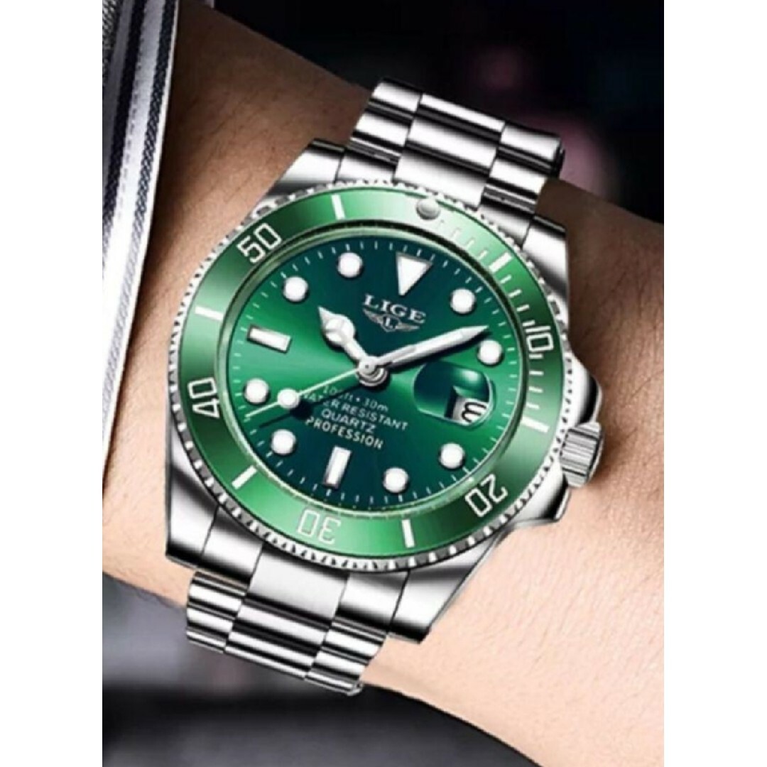 未使用品　販売実績あり✨LIGE クォーツ腕時計 ✨サブマリ•オマージュ　メンズ メンズの時計(腕時計(アナログ))の商品写真