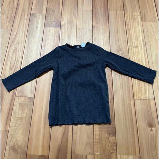 ザラキッズ(ZARA KIDS)のZARA グレー　リブトップス(Tシャツ/カットソー)