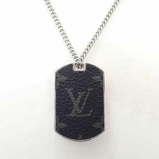 Louis Vuitton Monogram eclipse plate necklace (M63640)