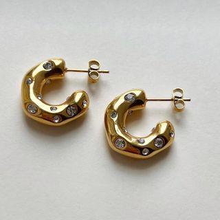 エテ(ete)の【Design zirconia hoop pierce】#021 18k(ピアス)