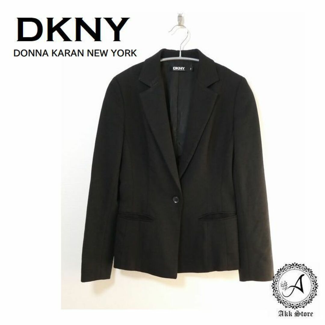 DKNY(ダナキャランニューヨーク)のDKNY ダナキャラン レディース ジャケット テーラードジャケット 黒 Ｍ レディースのジャケット/アウター(テーラードジャケット)の商品写真