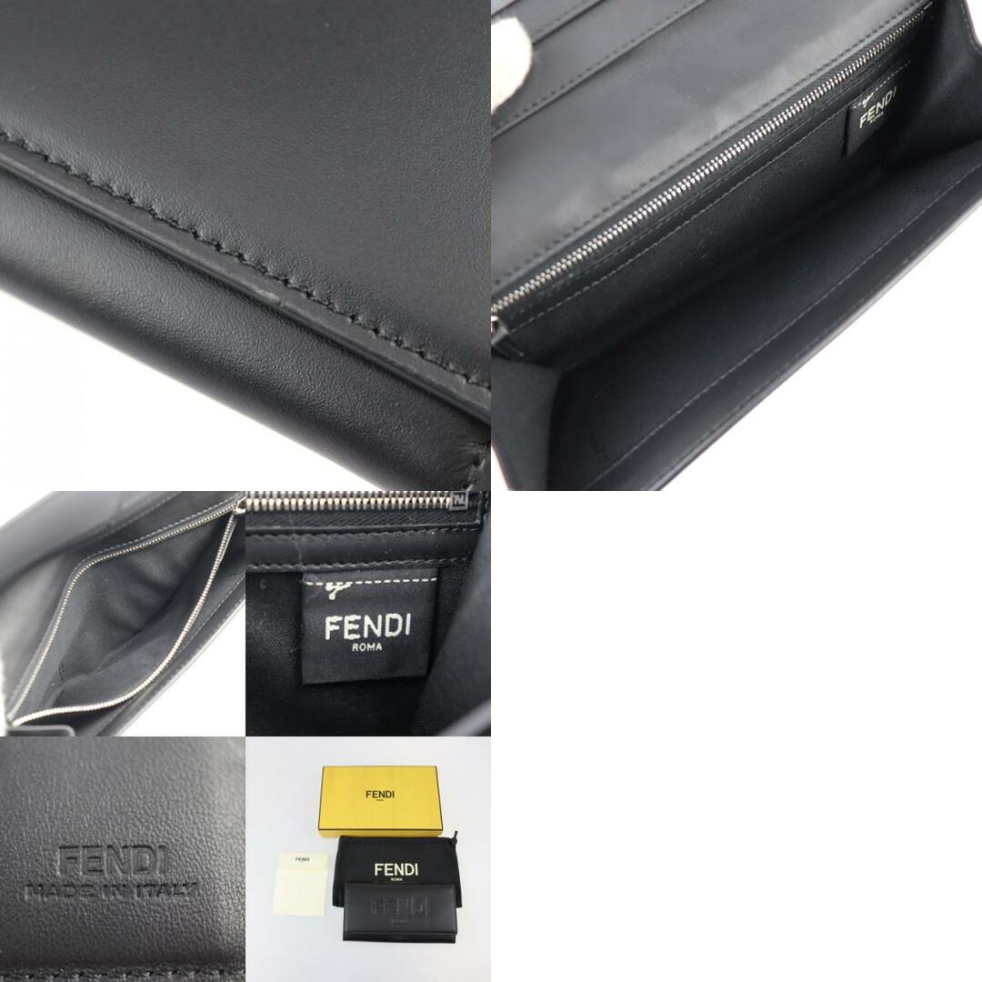 FENDI フェンディ コンチネンタル ウォレット 長財布 7M0264 カーフレザー ブラック シルバー金具 長財布 ロゴ 【本物保証】