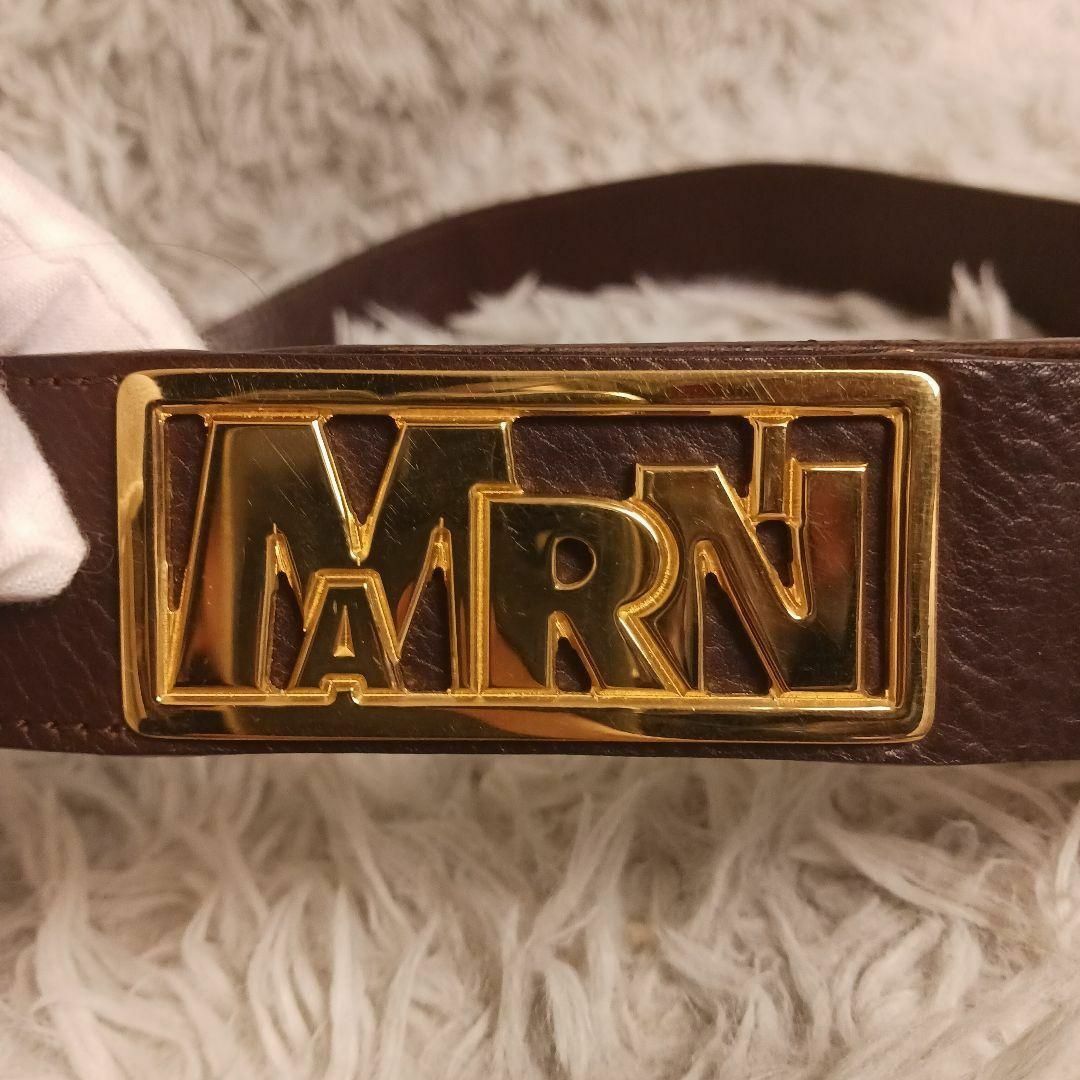 Marni(マルニ)のMARNI マルニ ベルト ロゴ金具 デカロゴ ゴールド金具 ダークブラウン メンズのファッション小物(ベルト)の商品写真