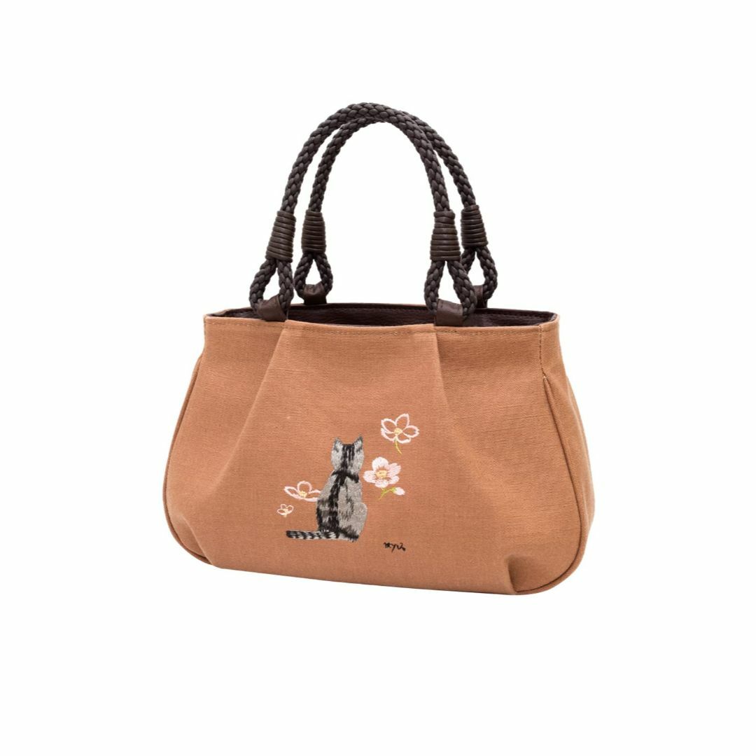【色: 猫】[creareきき] トートバッグレディース 小さめ 軽量 日本製バッグ
