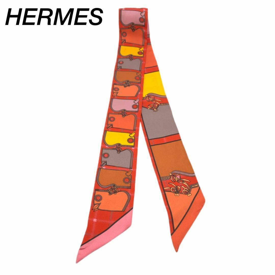 ヨシ小物エルメスHERMES ツイリー カマイユ✨オレンジ✨スカーフ #103788