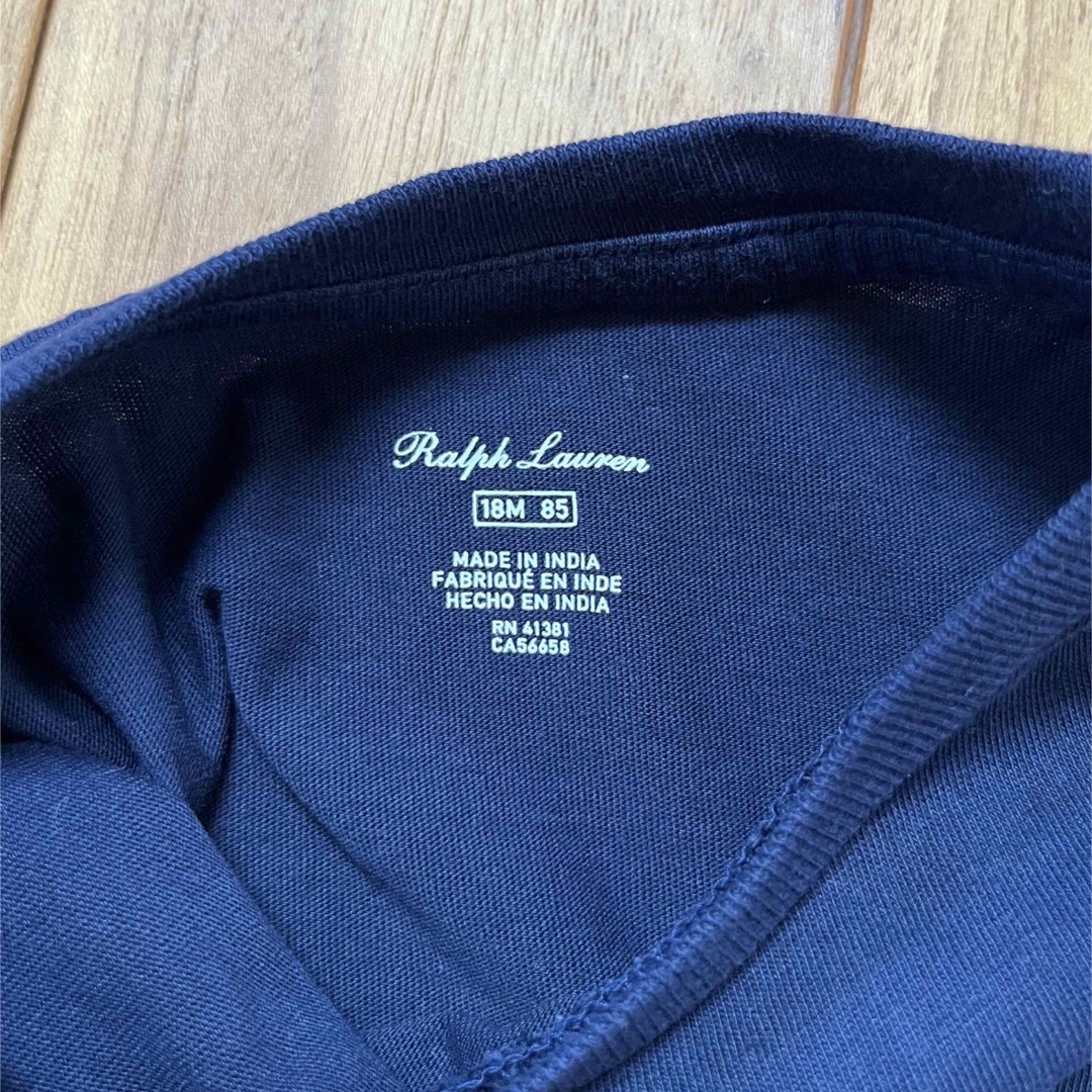 Ralph Lauren(ラルフローレン)のラルフローレン　ワンポイントTシャツ　ネイビー キッズ/ベビー/マタニティのベビー服(~85cm)(Ｔシャツ)の商品写真
