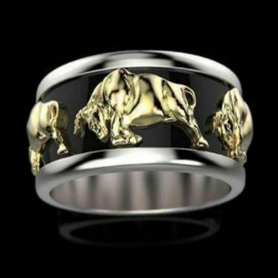 【A114】リング　メンズ　指輪　シルバー　バッファロー　牛　20号 メンズのアクセサリー(リング(指輪))の商品写真