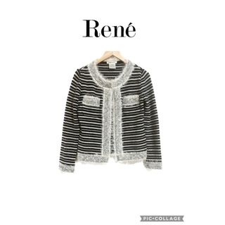 ♡Rene♡ノーカラー　ニットツィードボレロ　美品