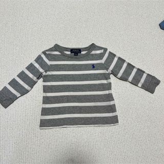 ラルフローレン(Ralph Lauren)のラルフローレン　12M ロングTシャツ　グレーボーダー　ブルーホースマーク(シャツ/カットソー)