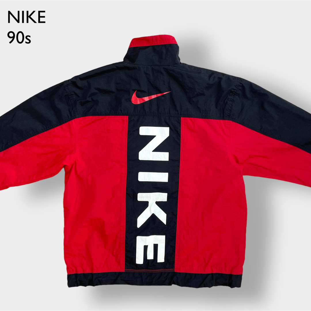 NIKE(ナイキ)のNIKE 90s 白タグ ナイロンジャケット バイカラー バックロゴ ビッグロゴ メンズのジャケット/アウター(ナイロンジャケット)の商品写真