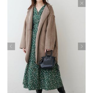 ナチュラルクチュール(natural couture)の2WAYリバーシブルノーカラーコート(ロングコート)