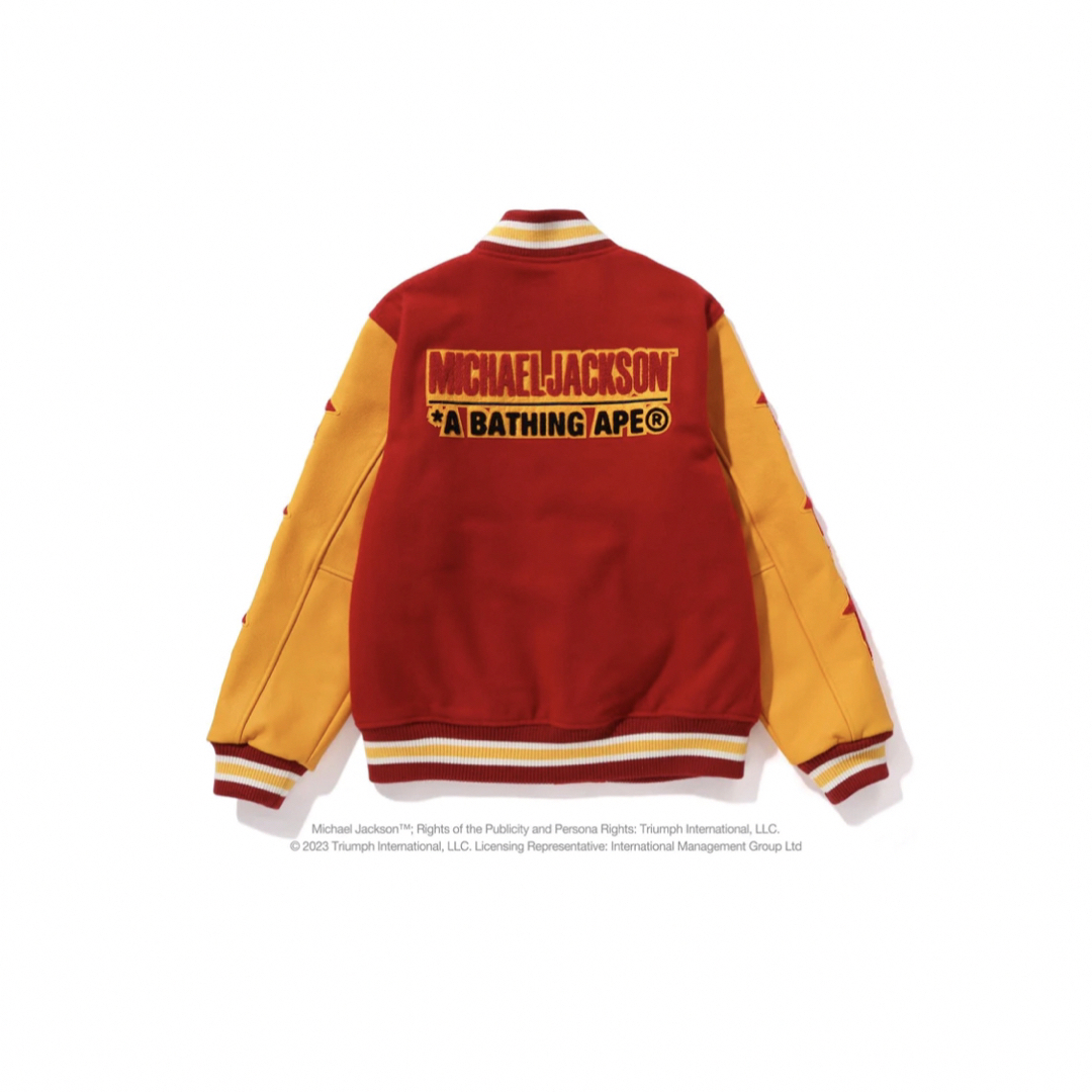 A BATHING APE(アベイシングエイプ)のBAPE X MICHAEL JACKSON VARSITY JACKET M  メンズのジャケット/アウター(スタジャン)の商品写真