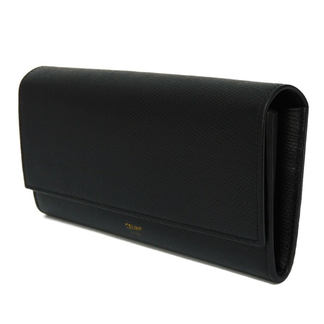 セリーヌ ラージフラップウォレット ロゴ 長財布 レザー