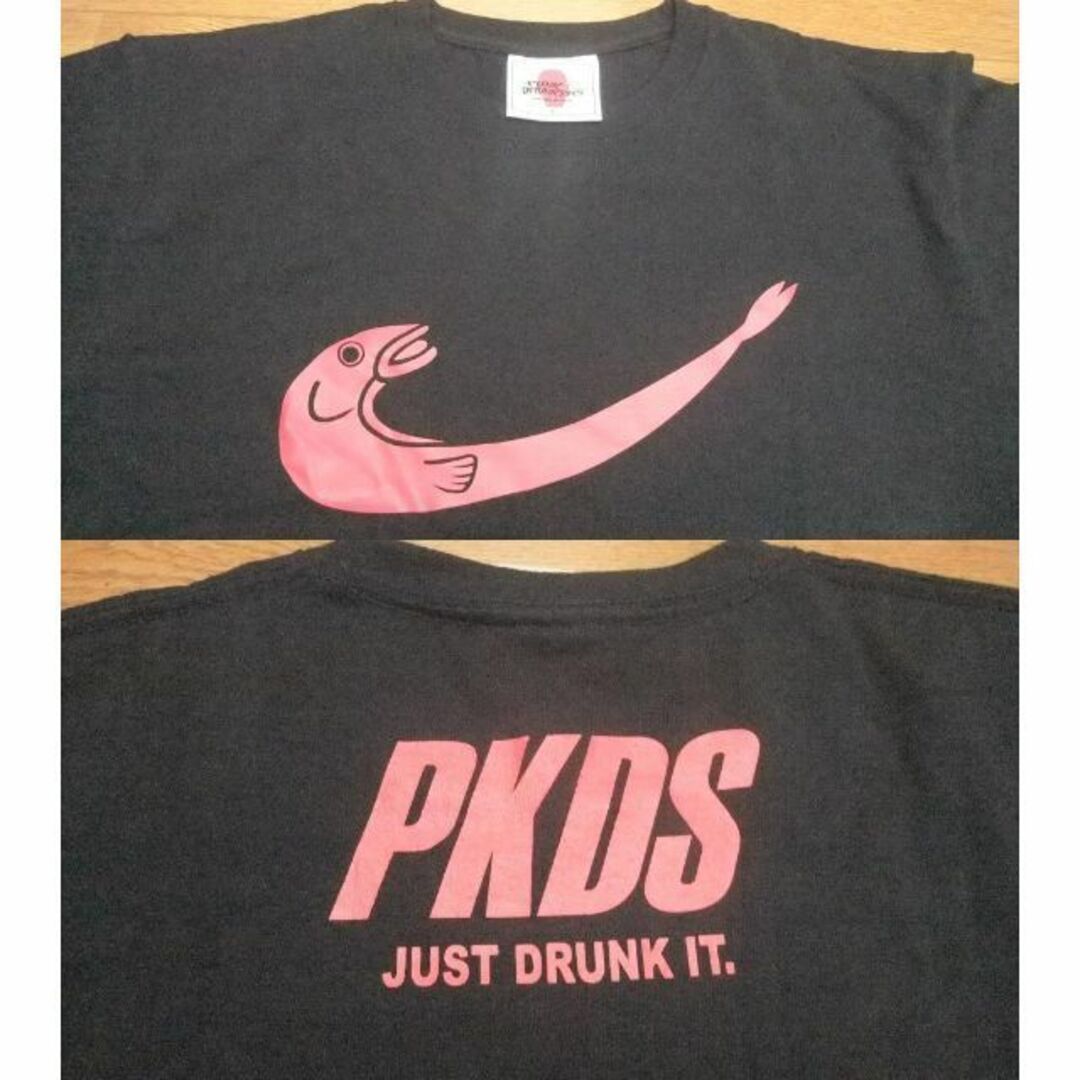 PUNK DRUNKERS(パンクドランカーズ)の黒赤 未使用 魚 パンクドランカーズ punkdrunkers Tシャツ L メンズのトップス(Tシャツ/カットソー(半袖/袖なし))の商品写真