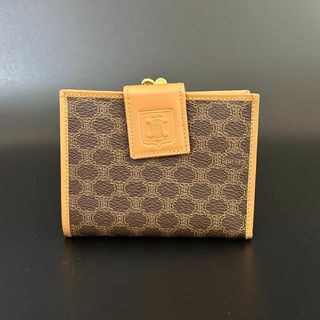 セリーヌ(celine)の美品 セリーヌ CELINE 二つ折り 財布 がま口 トリオンフ マカダム(財布)