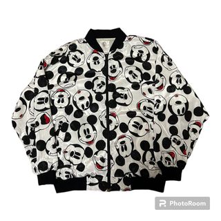 ディズニー(Disney)の90s MICKEY & Co.  ミッキー 顔 総柄 ボンバージャケット(ブルゾン)